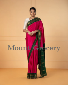 Pink Crepe Silk Saree