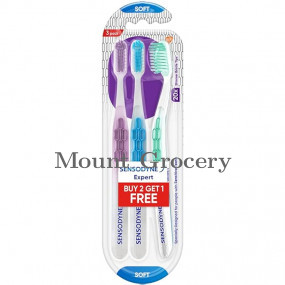 Sensodyne Toothbrushes-Expert,(2+1) Pieces Carton,Adult,Manual, White