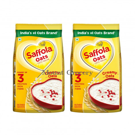 Saffola Oats | Rolled Oats | Delicious Creamy Oats 2kg (Pack of 2 x 1kg)