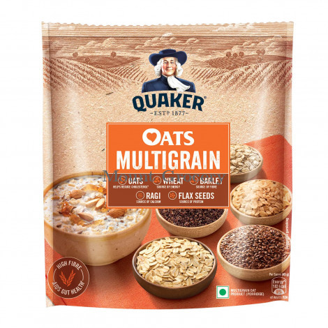 Quaker Oats Multigrain 600g, Rolled Oats, with Ragi, Barley, Flax seeds, and Wheat