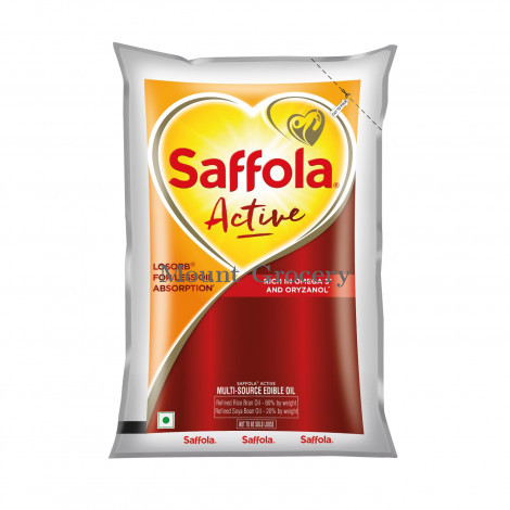Saffola Active Refined Multi-Source Rice Bran & SoyaBean Oil 1L