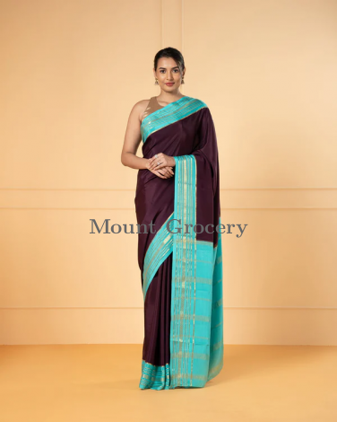 Purple Crepe Silk Saree