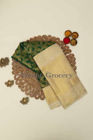 Kancheepuram Silk Dark Green Saree
