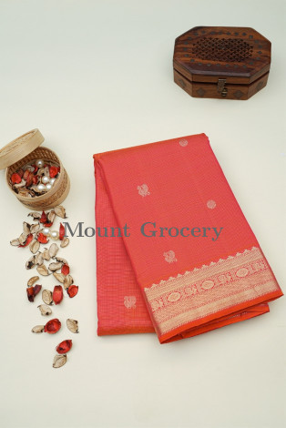 Kancheepuram Silk Peach Saree