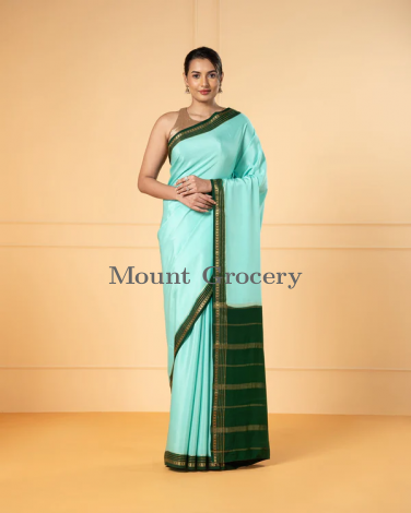 Mint Green Crepe Silk Saree