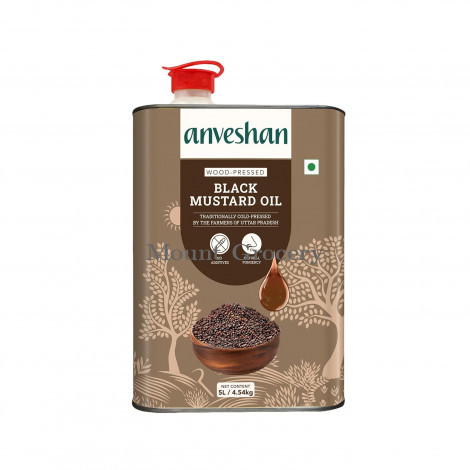 Anveshan Wood Pressed Black Mustard Oil 5L