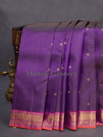 Pure kanchipuram silk saree violet and purple
