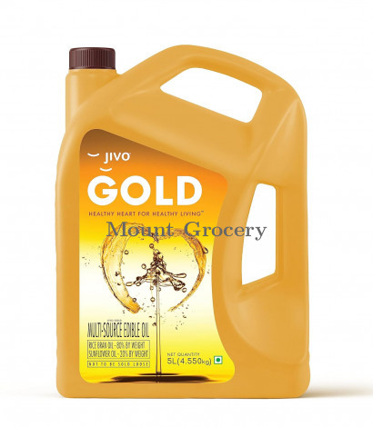 Jivo Gold Refined Oil Perfect Blend of Rice Bran & Sunflower Oil 5L