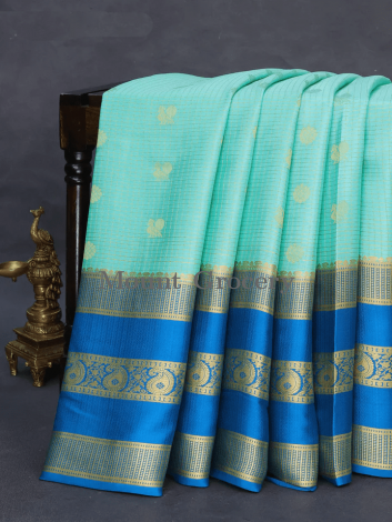 Pure mysore silk saree teal green shade