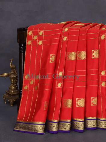 Pure mysore silk saree red