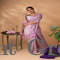 Blush Pink Banarasi organza tissue silk saree