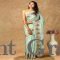 Women Semi Silk Saree Cyan