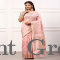 Women Semi Linen Weaving Saree Rose