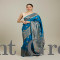 Teal Blue Patterned Saree