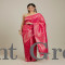 Rani Pink Lotus Leaf Patterned Saree