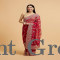 Rani Red Floral Bel Embroidered Saree with Stone Studded Buta Embroidery